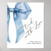 Gekoppeld aan Love Blue Bow Favors Vrijgezellenfee Poster (Voorkant)
