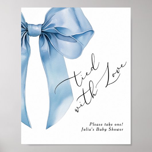 Gekoppeld aan Love Blue Bow Favors Vrijgezellenfee Poster (Voorkant)