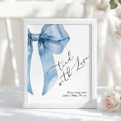 Gekoppeld aan Love Blue Bow Favors Vrijgezellenfee Poster