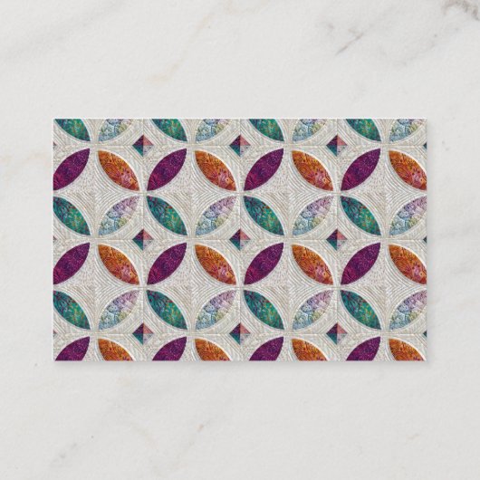 Gekoppeld batik Visitekaartje (Achterkant)