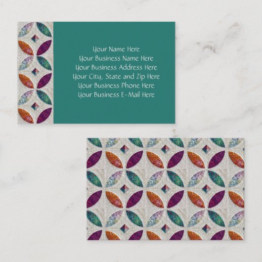 Gekoppeld batik Visitekaartje (Voorkant / Achterkant)