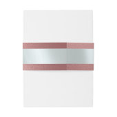 Gekoppeld bladmonogram - Roségoud Uitnodigingen Wikkel (Achterkant Voorbeeld)