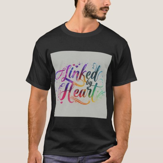 Gekoppeld door Heart T-Shirt Design (Voorkant)