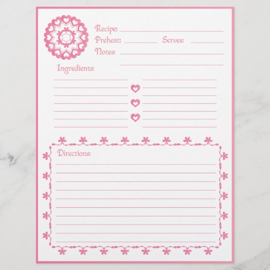 Gekoppeld door Love Pink Recipe Letterhead (Voorkant)