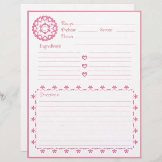 Gekoppeld door Love Pink Recipe Letterhead (Voorkant / Achterkant)