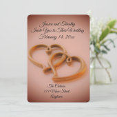 Gekoppeld hartenhuwelijk kaart (Staand voorkant)