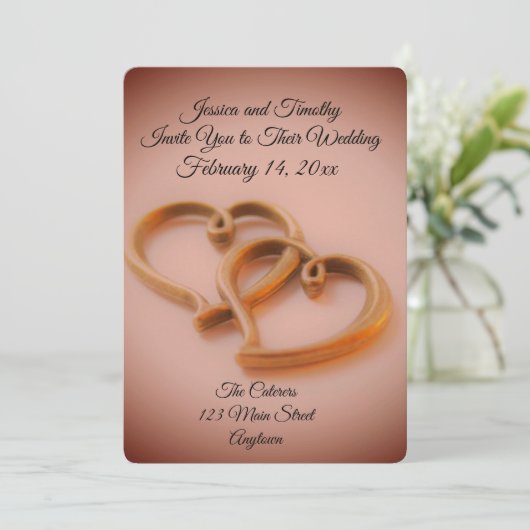 Gekoppeld hartenhuwelijk kaart (Staand voorkant)