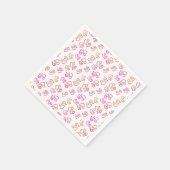 Gekoppeld Oranje Roze Hartjes Patroon Over Witte F Servet (Hoek)