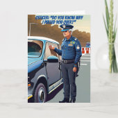 Gekoppeld over grappige politie verjaardag kaart (Voorkant)