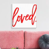 GEKOPPELD. Rode moderne script type typografie Canvas Afdruk (Insitu (Woonkamer))