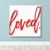 GEKOPPELD. Rode moderne script type typografie Canvas Afdruk (Insitu (Houten vloer))