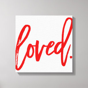 GEKOPPELD. Rode moderne script type typografie Canvas Afdruk