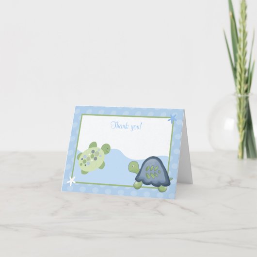 Gekoppeld schildpad (lichtblauw) Hartelijk dank Bedankkaart (Voorkant)