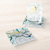 Gekoppelde acrylelementen met meerdere kleuren glazen onderzetter (Schuin)