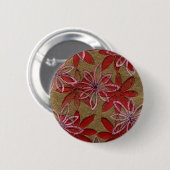 Gekoppelde bloemen - Handbedekking - Rood roze Ronde Button 5,7 Cm (Voorkant /achterkant)