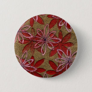Gekoppelde bloemen - Handbedekking - Rood roze Ronde Button 5,7 Cm
