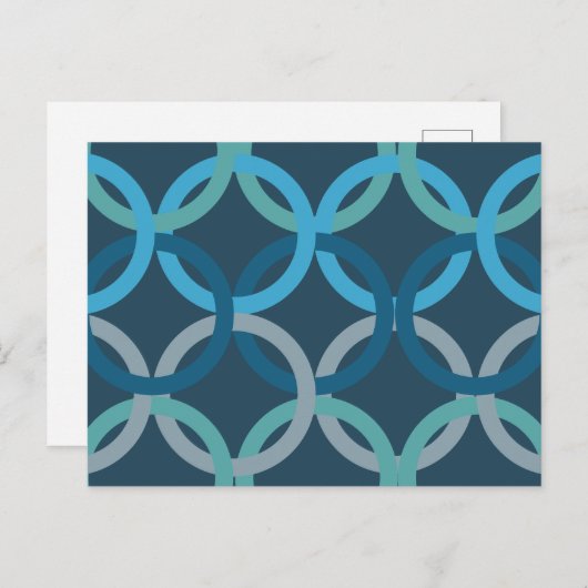 Gekoppelde cirkels 2 briefkaart (Voorkant / Achterkant)