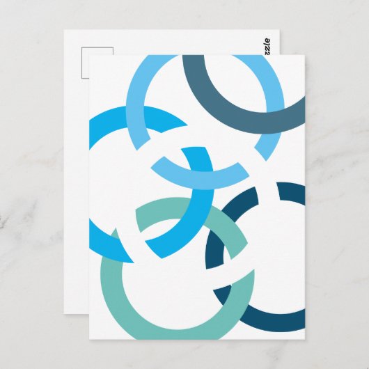 Gekoppelde cirkels briefkaart (Voorkant / Achterkant)