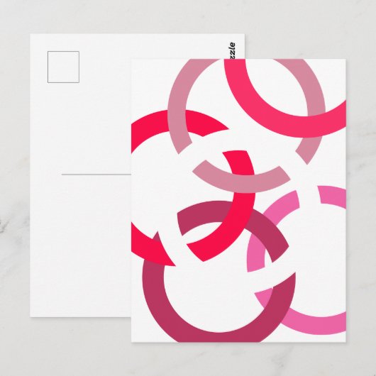 Gekoppelde cirkels briefkaart (Voorkant / Achterkant)