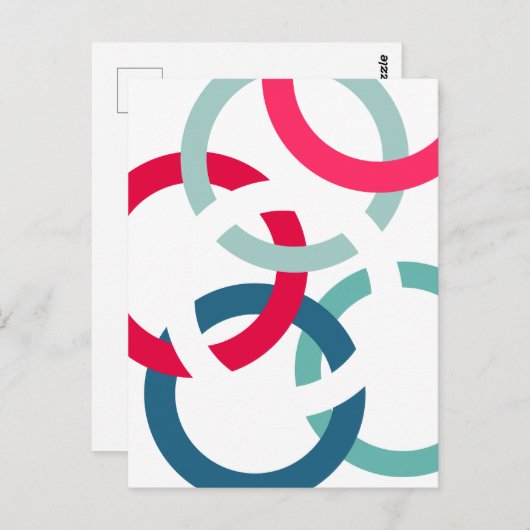 Gekoppelde cirkels briefkaart (Voorkant / Achterkant)