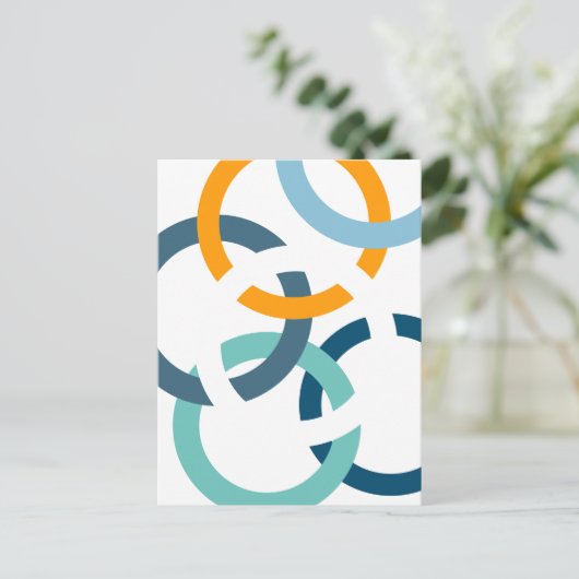 Gekoppelde cirkels briefkaart (Staand voorkant)