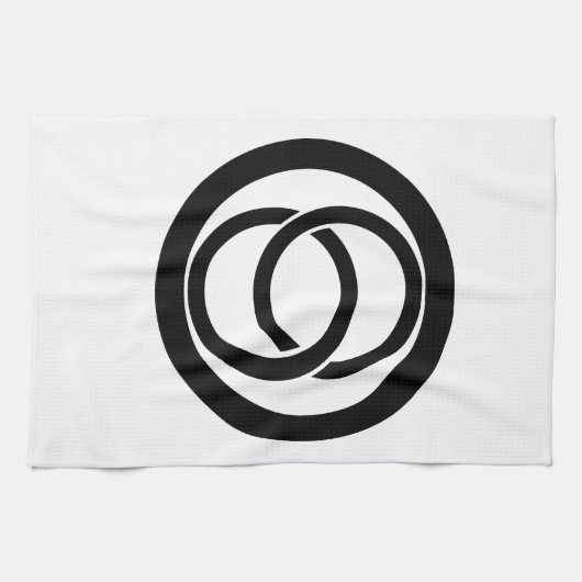 Gekoppelde cirkels in cirkel theedoek (Horizontaal)