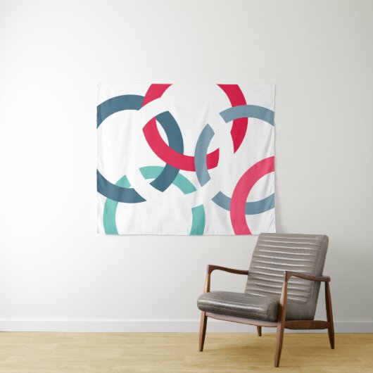 Gekoppelde cirkels wandkleed (In Situ (horizontaal))