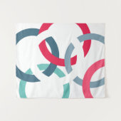 Gekoppelde cirkels wandkleed (Voorkant (horizontaal))