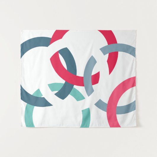 Gekoppelde cirkels wandkleed (Voorkant (horizontaal))