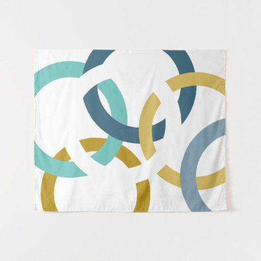 Gekoppelde cirkels wandkleed (Voorkant (horizontaal))