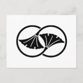 Gekoppelde ginkgobladcirkels briefkaart (Voorkant)