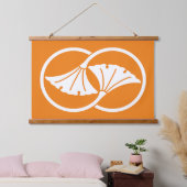 Gekoppelde ginkobladcirkels hangend wandkleed (Slaapkamer)