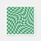 Gekoppelde groene blauwe checkboard met checkboard servet (Voorkant)