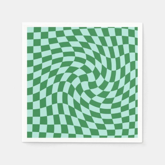 Gekoppelde groene blauwe checkboard met checkboard servet (Voorkant)
