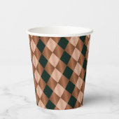Gekoppelde Harlequin, Brown-Black-PAPER PARTY CUPS Papieren Bekers (Achterkant)
