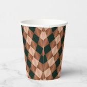 Gekoppelde Harlequin, Brown-Black-PAPER PARTY CUPS Papieren Bekers (Rechts)
