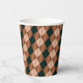 Gekoppelde Harlequin, Brown-Black-PAPER PARTY CUPS Papieren Bekers (Voorkant)