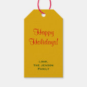 Gekoppelde Harlequin-Red-Green-Gold-GIFT LABELS Cadeaulabel (Voorkant)