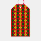 Gekoppelde Harlequin-Red-Green-Gold-GIFT LABELS Cadeaulabel (Achterkant)