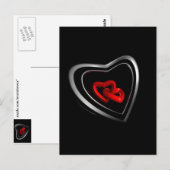 Gekoppelde harten briefkaart (Voorkant / Achterkant)