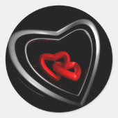 Gekoppelde harten ronde sticker (Voorkant)
