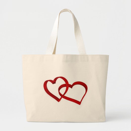 Gekoppelde hartenzak grote tote bag (Voorkant)