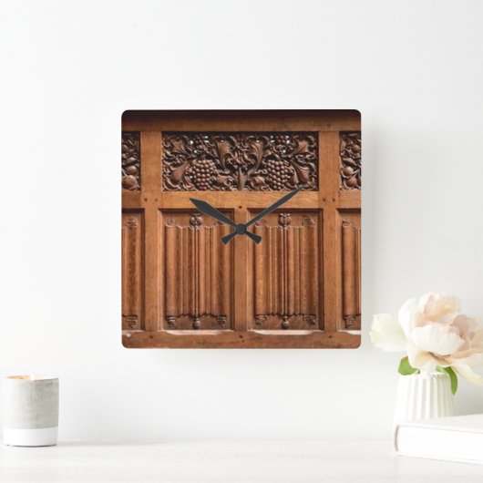 GEKOPPELDE HOUTPANELS VIERKANTE KLOK (Huis)