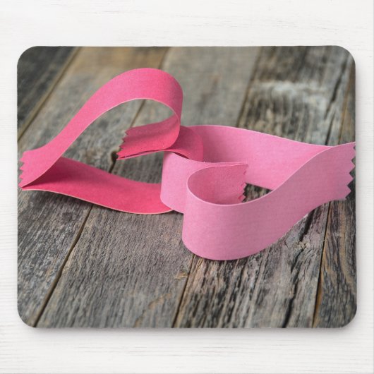 Gekoppelde papierharten op hout muismat (Voorkant)