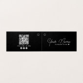 Gekoppelde QR Code Black Hang Label Kaart (Buitenkant ongevouwen)