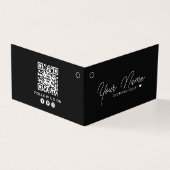 Gekoppelde QR Code Black Hang Label Kaart (Buitenkant)