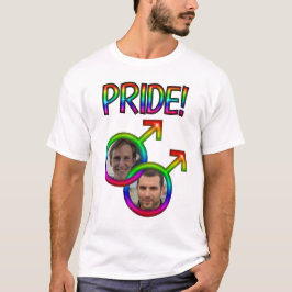 Gekoppelde Rainbow Mannelijke Tekens Foto Lijst Ga T-shirt