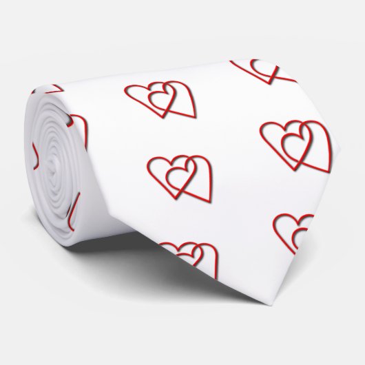 Gekoppelde rode Valentijn Stropdas (Opgerold)