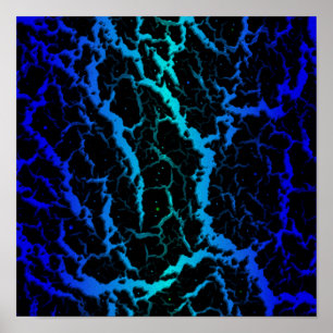 Gekoppelde ruimteveer - Blauw/cyaan Poster