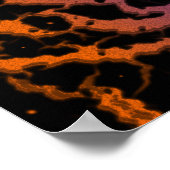 Gekoppelde ruimteveer - Oranje/blauw Poster (Hoek)